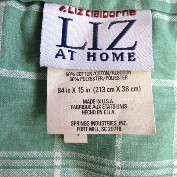 Vintage Liz Claiborne Liz At Home Blouson Valance Window Curtain Green Plaid USA - Picture 3 of 5